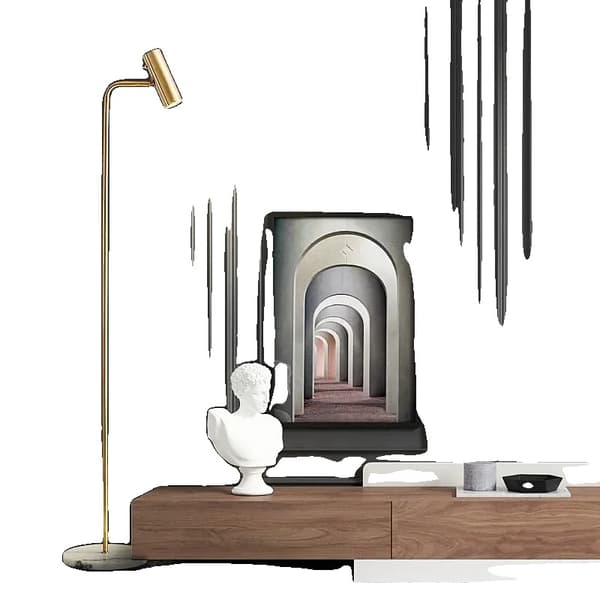 Modern LED Dimmable Golvlampa, Minimalistisk Design, Passar för Entréer och Sovrum,Trefärgad dimning, svart