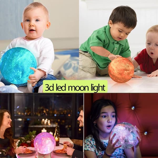 16 farger LED Moonlight Moon Lamp Hjemmeinnredning med fjernkontroll
