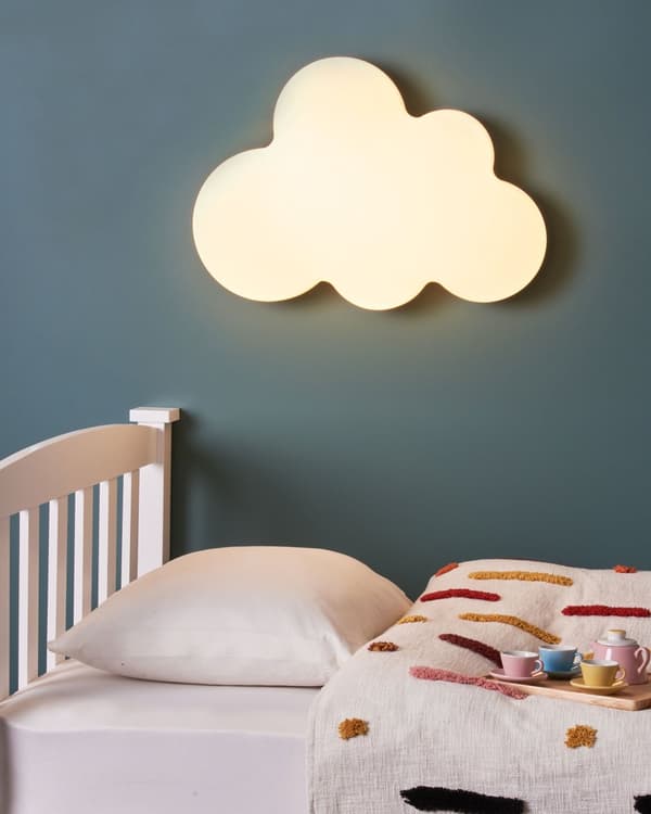 Taklampe Hvit Akryl LED Lampeskjerm formet som en sky Integrert dimmer med fjernkontroll Dekorativ belysning Barnerom