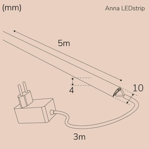 Anna Ledstrip kit COB-LED Milky IP65 5m?? 3000K???