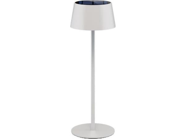 Trådlös LED-bordslampa med solcell, vit