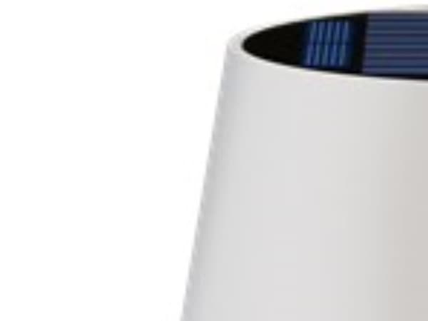 Trådlös LED-bordslampa med solcell, vit