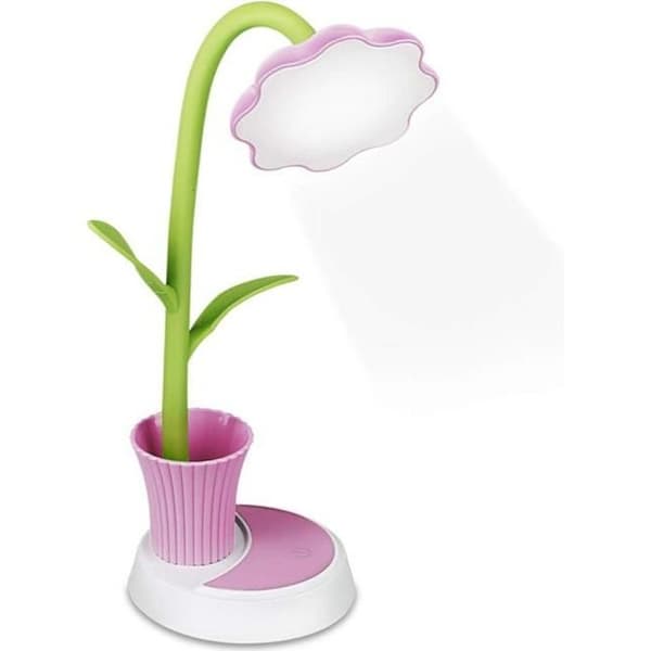 Skrivbordslampa för Barn - ZGEER - Uppladdningsbar USB Bordslampa - Rosa - LED - 3W - Litteraturlampa
