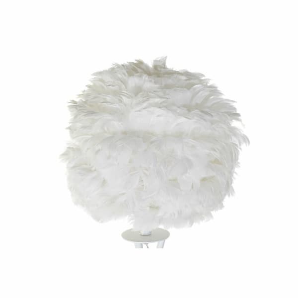 Lattialamppu DKD Home Decor Metalli Valkoinen Sulka (40 x 40 x 150 cm)