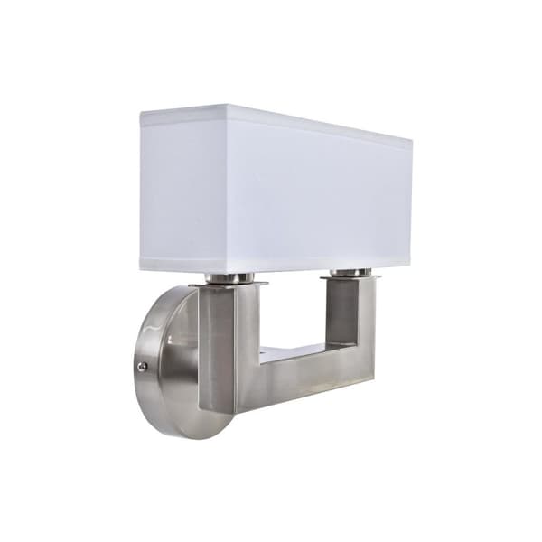 Seinälamppu DKD Home Decor Hopeinen Metalli Polyesteri Valkoinen 220 V 40 W (25 x 14 x 24 cm)