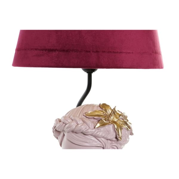 Pöytälamppu DKD Home Decor Punainen Hartsi Vaaleanpunainen 220 V 50 W 30 x 30 x 49 cm (2 osaa)