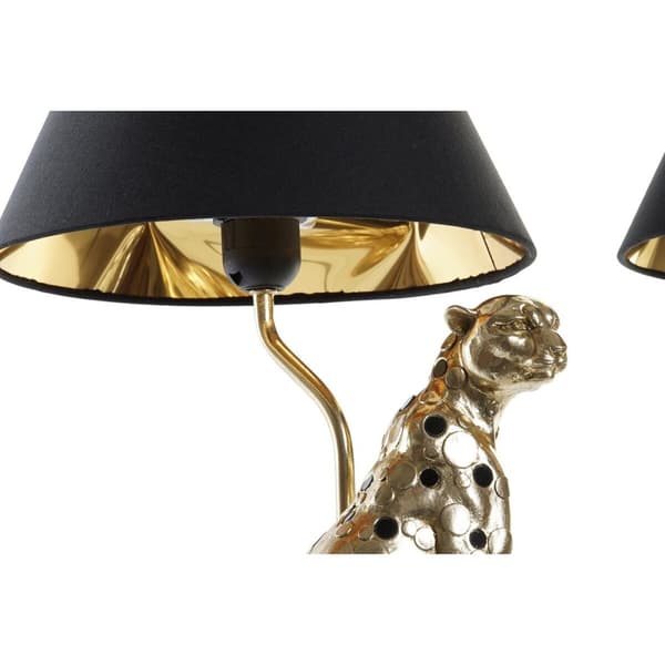 Bordslampa DKD Home Decor Silvrig Svart Gyllene 26 x 26 x 46 cm Harts 220 V 50 W (2 antal)