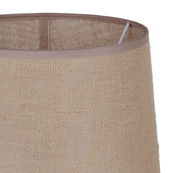 Bordslampa Beige Silvrig Säckväv Keramik 60 W 220 V 240 V 220-240 V 26 x 26 x 49,5 cm