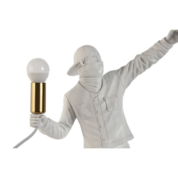 Bordslampa Home ESPRIT Vit Gyllene Harts 220 V 32 x 13 x 52 cm