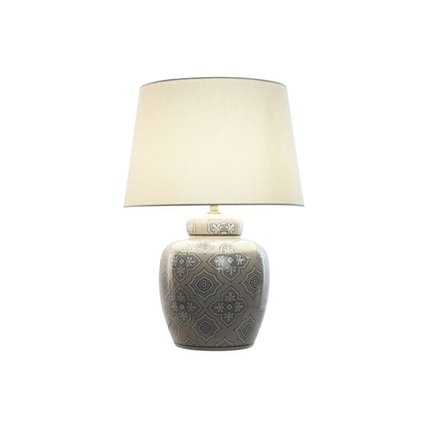 Bordslampa Home ESPRIT Vit Beige Keramik 50 W 220 V 43,5 x 43,5 x 61 cm