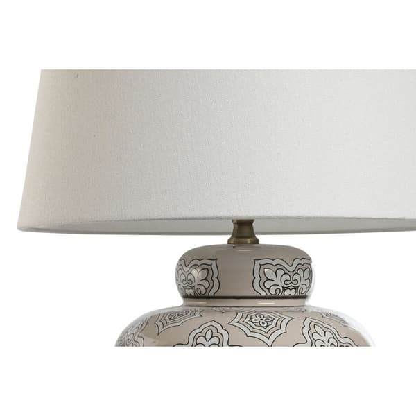 Bordslampa Home ESPRIT Vit Beige Keramik 50 W 220 V 43,5 x 43,5 x 61 cm