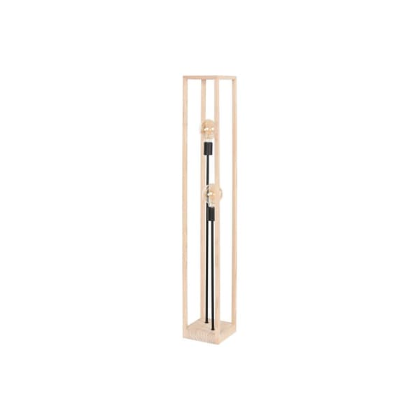 Golvlampa Home ESPRIT Brun Svart Naturell Trä Järn Furu 220 V 19 x 19 x 123 cm