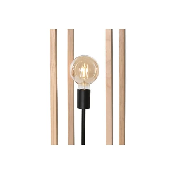 Golvlampa Home ESPRIT Brun Svart Naturell Trä Järn Furu 220 V 19 x 19 x 123 cm