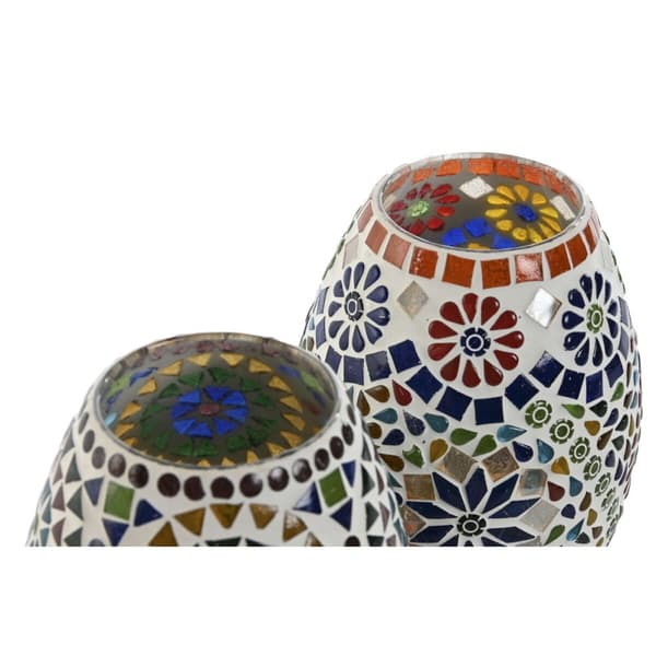 Pöytälamppu Home ESPRIT Monivärinen Alumiini Kristalli 220 V 14 x 14 x 19 cm (2 osaa)