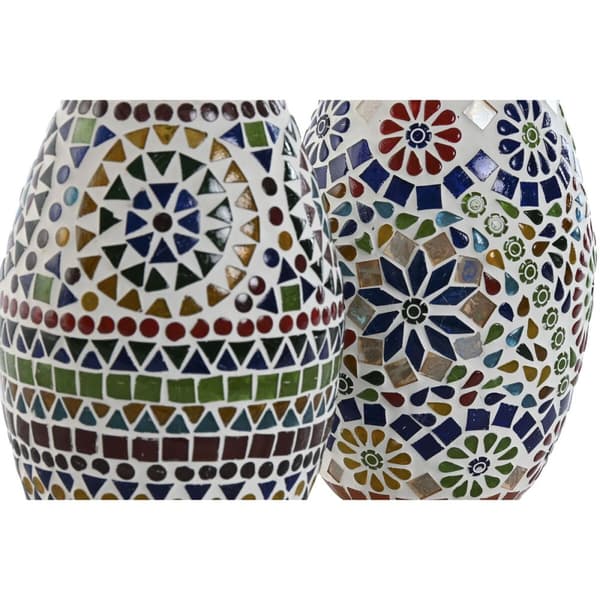 Pöytälamppu Home ESPRIT Monivärinen Alumiini Kristalli 220 V 14 x 14 x 19 cm (2 osaa)