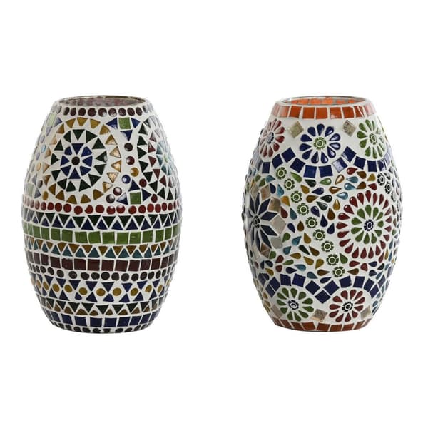 Pöytälamppu Home ESPRIT Monivärinen Alumiini Kristalli 220 V 14 x 14 x 19 cm (2 osaa)