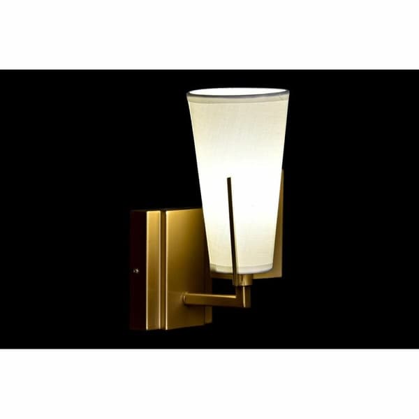Vägglampa DKD Home Decor 25W Gyllene Metall Polyester Vit 220 V (12 x 14 x 25 cm)
