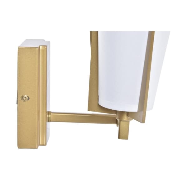 Vägglampa DKD Home Decor Glas Gyllene Metall Polyester Vit (30 x 18 x 23 cm)