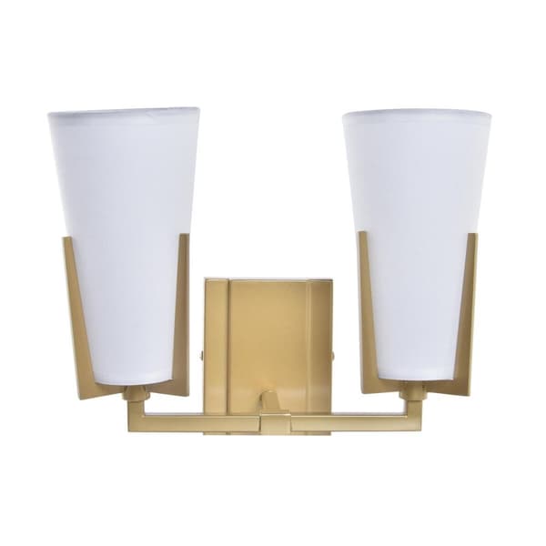 Vägglampa DKD Home Decor Glas Gyllene Metall Polyester Vit (30 x 18 x 23 cm)