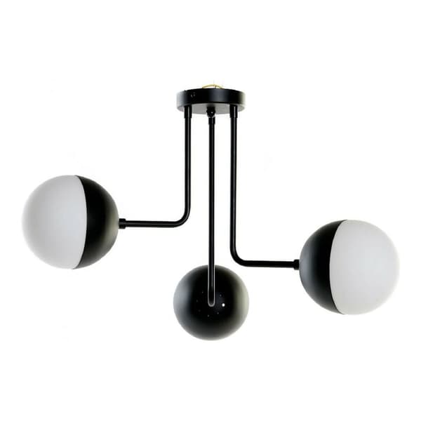 Loftslampe DKD Home Decor Hvid Sort Metal Krystal 220 V 50 W (61 x 58 x 46 cm) Sort