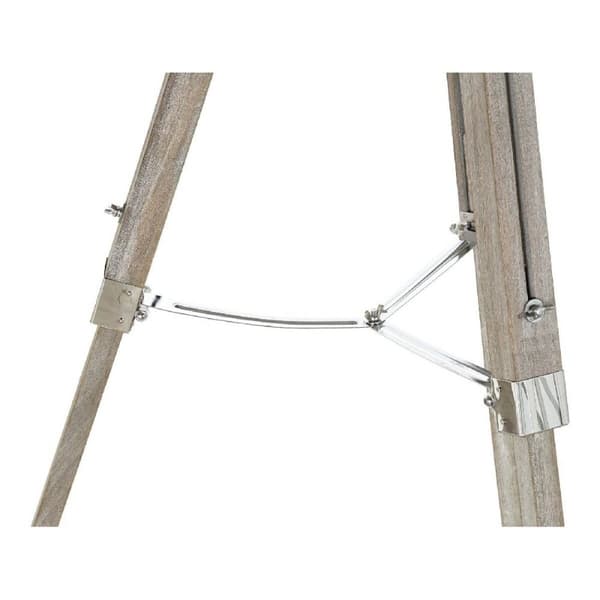 Gulvlampe DKD Home Decor Metal Træ Sølv Lys brun Stativ (66 x 66 x 142 cm)