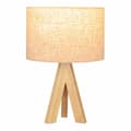 Miniatyrbillede 2 af 3: Bordlampe EDM 32160 Træ Klæde 18 x 18 x 30 cm E27