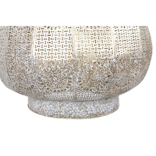 Loftslampe Home ESPRIT Hvid Gylden Metal 40 W 40 x 40 x 55 cm