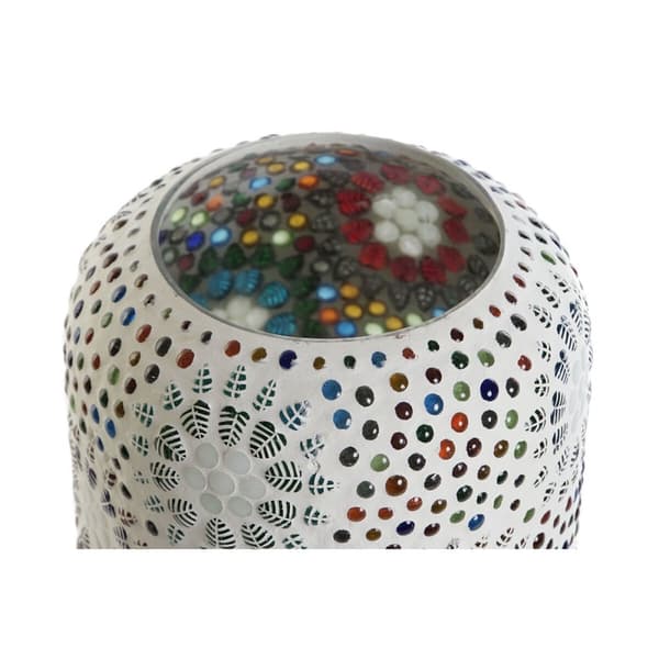 Bordslampa DKD Home Decor Vit Multicolour Aluminium Glas 40 W 220 V 15 x 15 x 18 cm