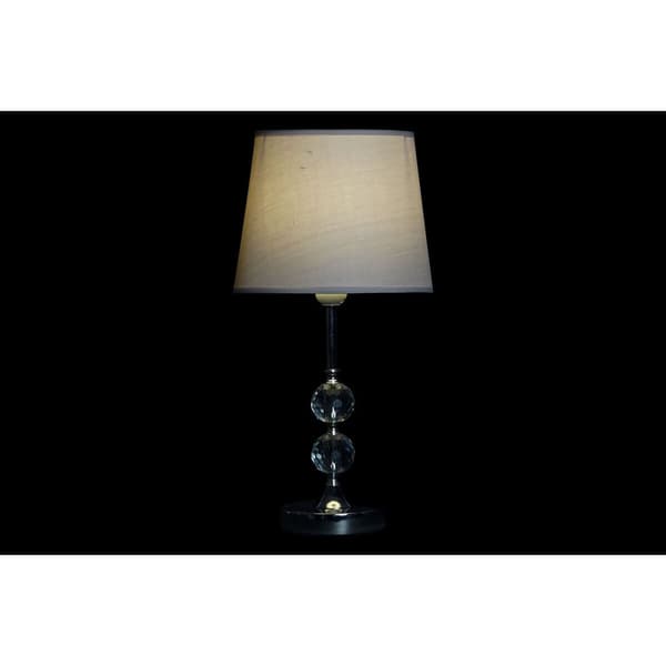 Bordlampe Home ESPRIT Hvid Beige Metal Krystal 50 W 220 V 23 x 23 x 46 cm (2 enheder)