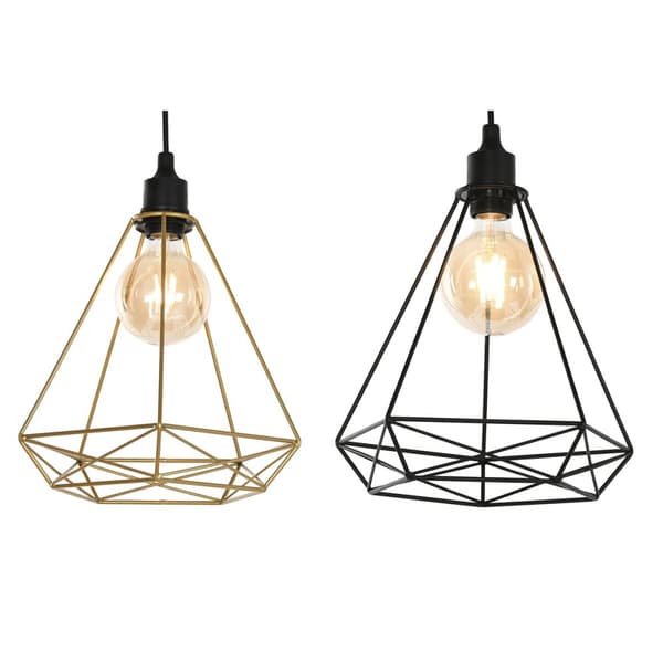 Loftslampe Home ESPRIT Sort Gylden Metal 50 W 28 x 27 x 34 cm (2 enheder)