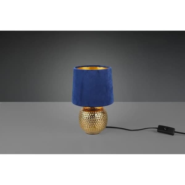 Reality Sophia Modern Sophia bordslampa med rund avsmalnande skärm, guldblå skärm
