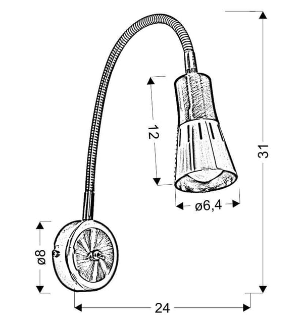 ARENA VÄGGLAMPA ARM 1*40W R50 E14 VIT
