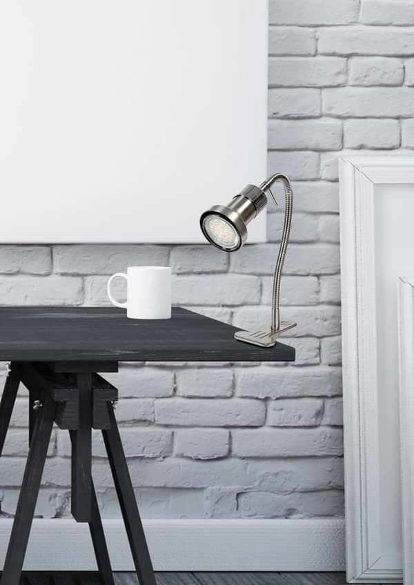 ARKON LAMPKLÄMME 1X50W GU10 SATIN NICKEL + KROM UTAN GLÖKOR
