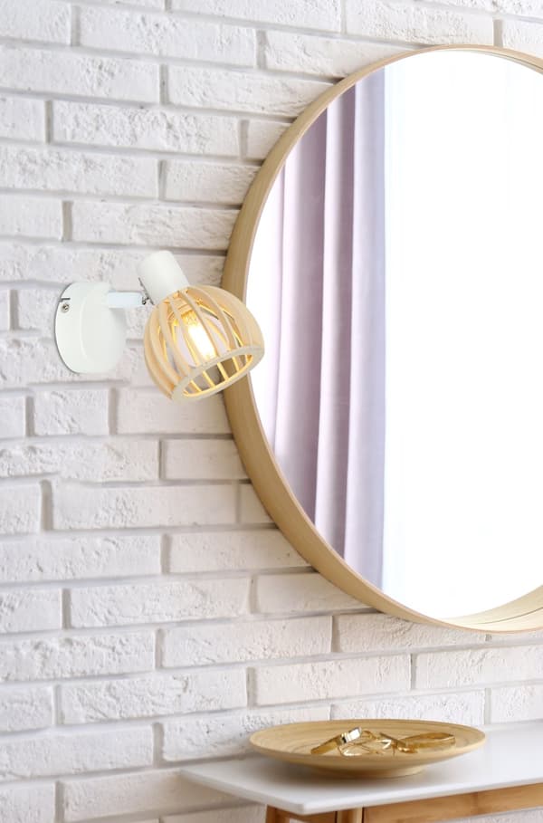 ATARRI VÄGGLAMPA 1X25W E14 VIT+TRÄ