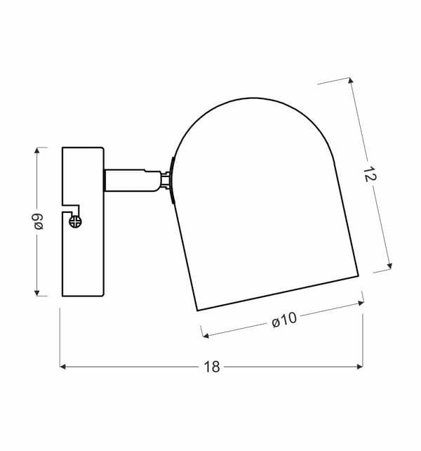 AZURO VÆGLAMPE 1X40W E27 HVID