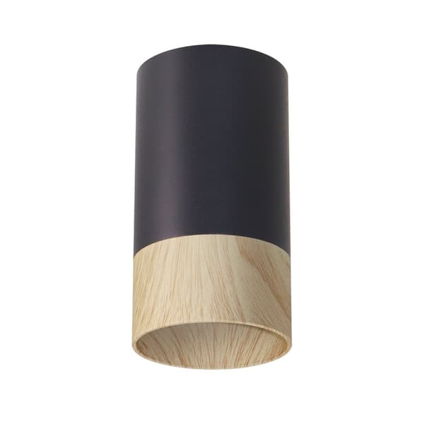 CONTI RØR LOFTSLAMPE 1X15W GU10 5,5/10 SORT + TRÆ