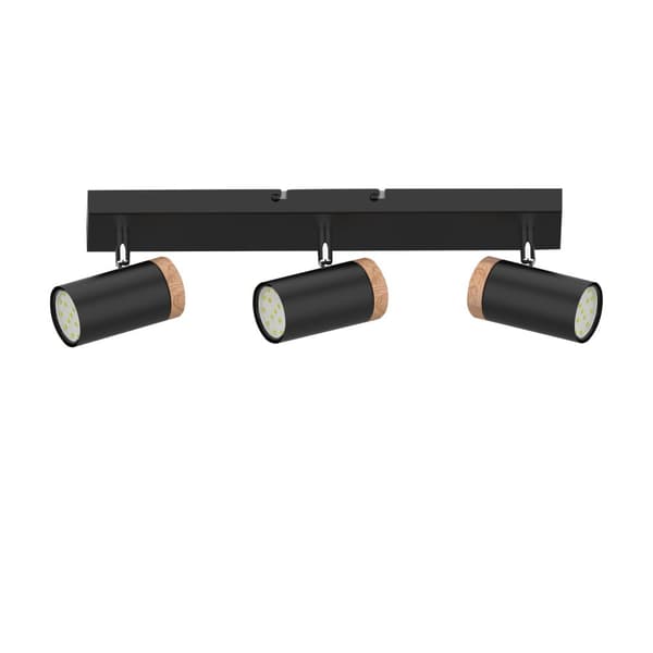 LAGOS LOFTSLAMPE SORT 3X15W GU10 SORT+TRÆLAMPE