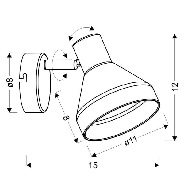 GREGORY LAMP SEINÄVALAISIN MUSTA RUSKEA 1X40W E14 SAVUVALAISIN