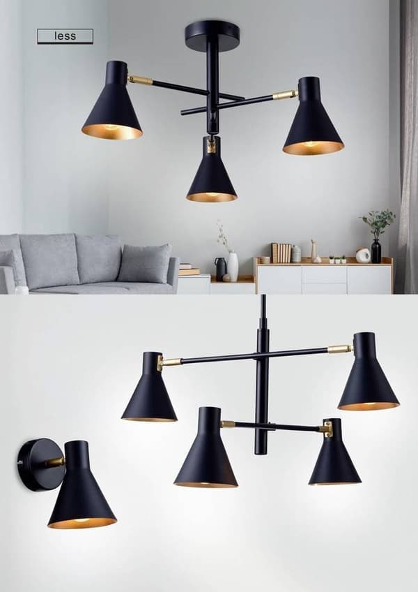 LESS VÄGGLAMPA 1X40W E14 MATT SVART