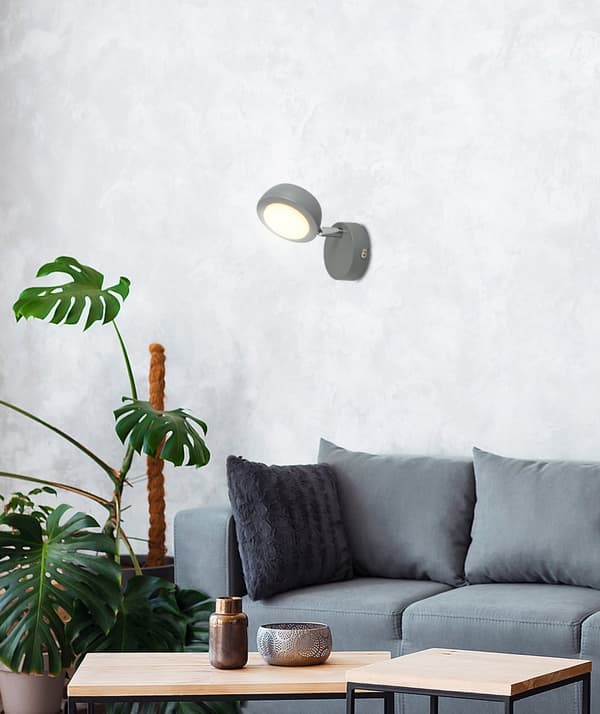 MILD VÆGLAMPE 1X6W LED GRÅ 3000K