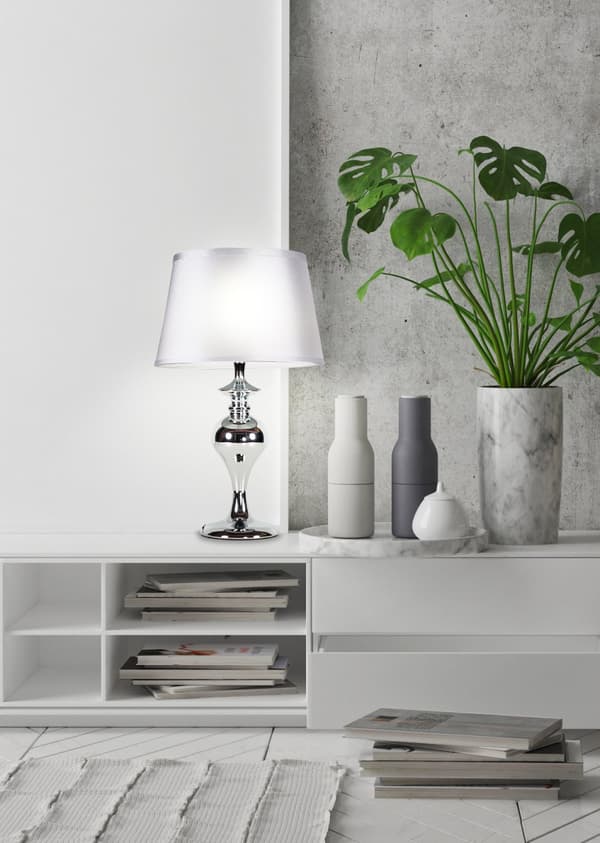 PRIMA KONTORLAMPE KROM 1X60 E27 SØLV OPENWORK