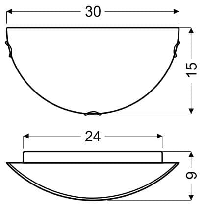 SARA TAKLAMPA PLAFON 1/2 300 KROM/SATIN 1X60W