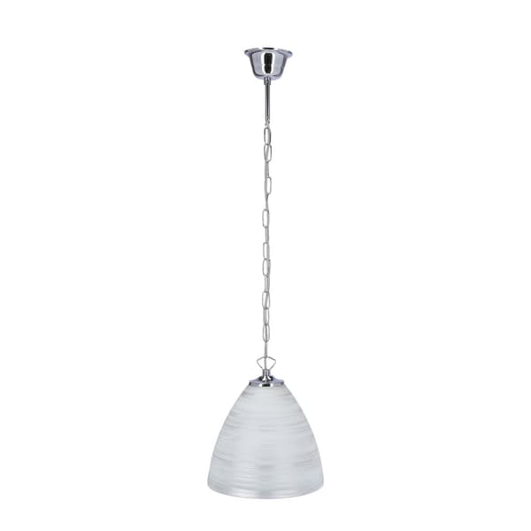 Scordia hængelampe, krom, 1x60w, e27, hvid + sølv lampeskærm