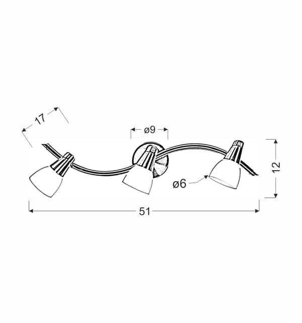 SELIA TAKLAMPSREM 3X40W G9 MATT NICKEL/VIT KROM (BŻ)
