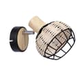 Miniatyrbild 3 av 5: Taiga lampa vägglampa svart+trä 1x40w e14 lampskärm svart+trä