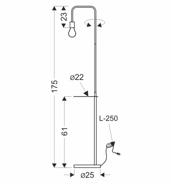 VIPER GOLVLAMPA SVART+GRÖN 1X40W E27