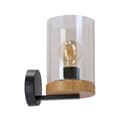 Miniatyrbillede 1 af 2: WELS VÆGLAMPE SORT + TRÆ 1X40 E27 RØGLAMPE