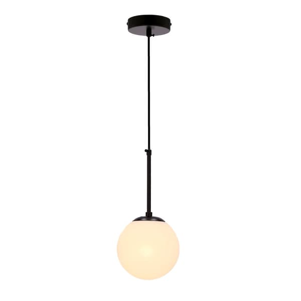 Pompei hængelampe sort 1x40w e27 hvid skærm 15cm