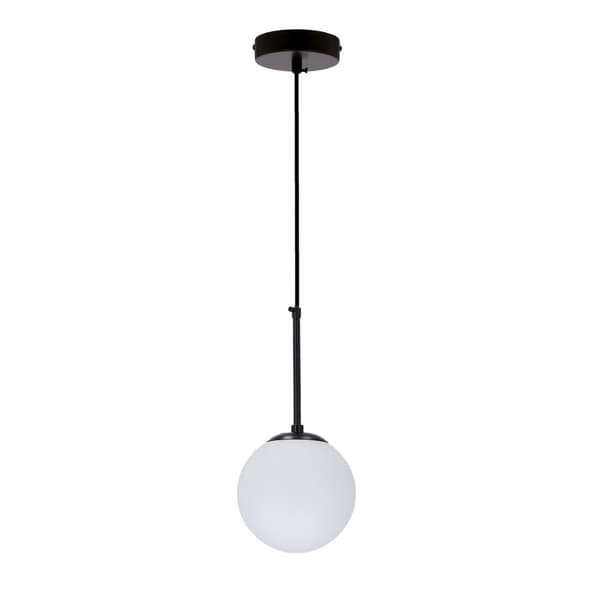 Pompei hængelampe sort 1x40w e27 hvid skærm 15cm