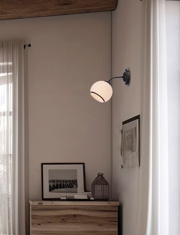 MARINEN VÆGLAMPE SORT 1X40W E27 HVID LAMPE MED fælg